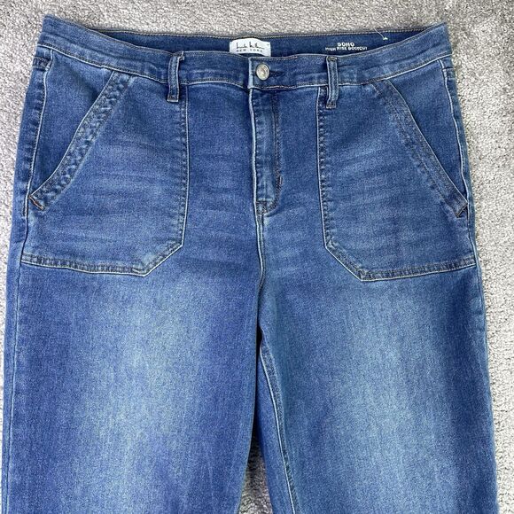 Nicole Miller SoHo Jeans Women’s 16 Blue Bootcut High Rise Medium Wash Stretch - Picture 2 of 13